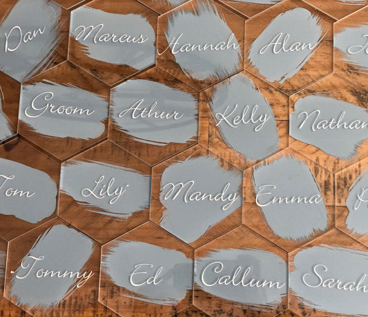 Acrylic Hexagon place names