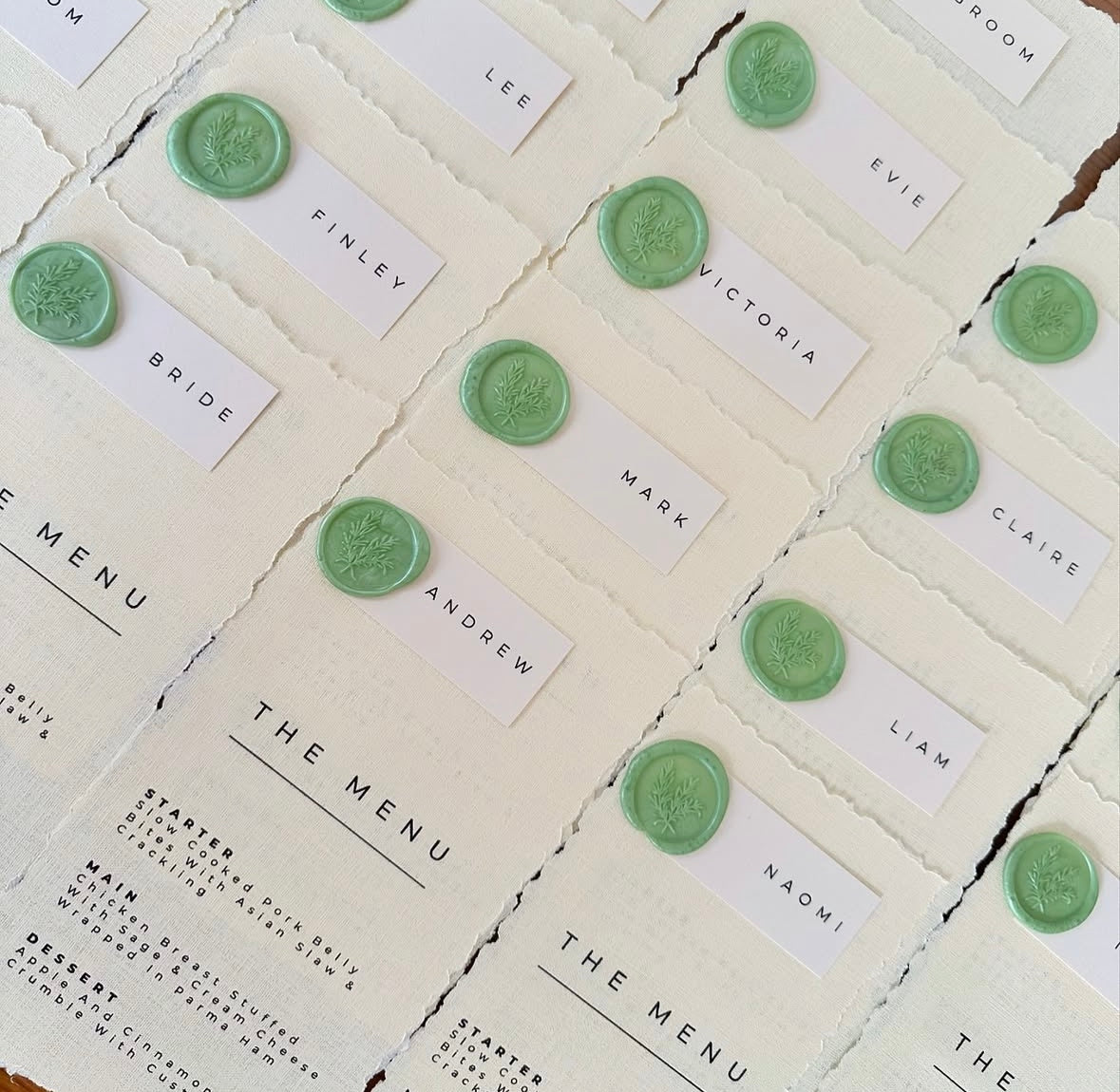 Deckled Edge Menu