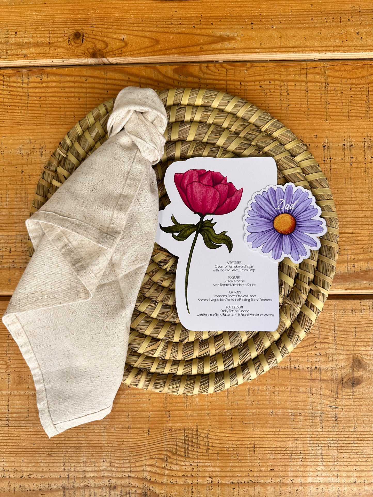 Flower Garden Style Menu & Name card