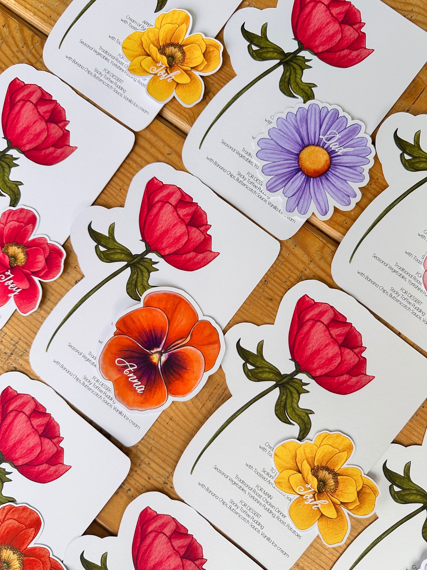 Flower Garden Style Menu & Name card