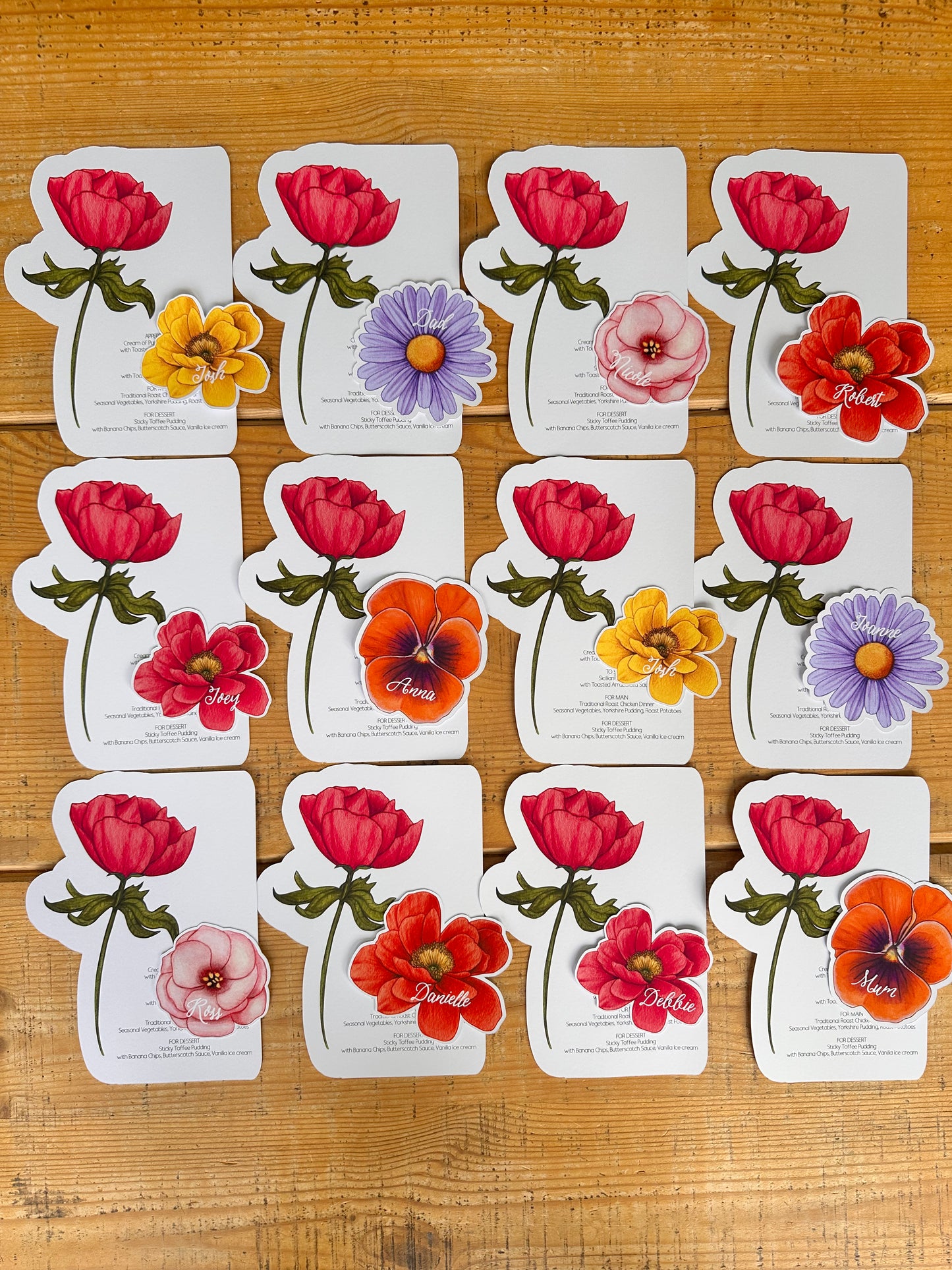 Flower Garden Style Menu & Name card