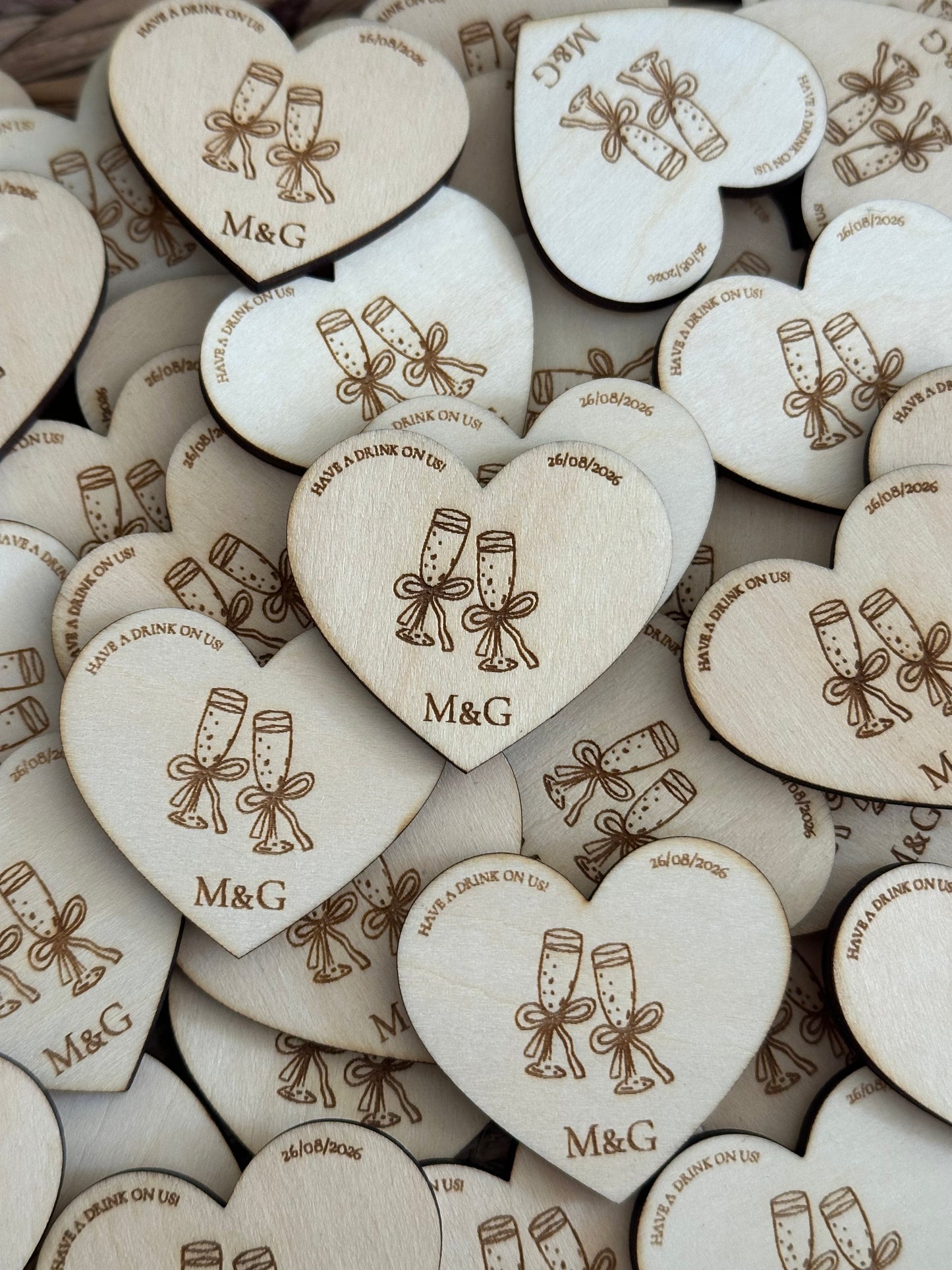 Heart Shaped Drinks Tokens