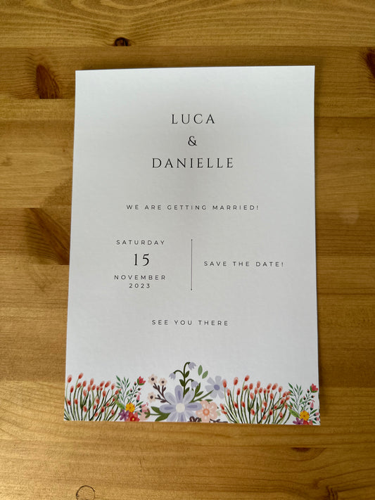 A5 SAVE THE DATE - Gentle floral
