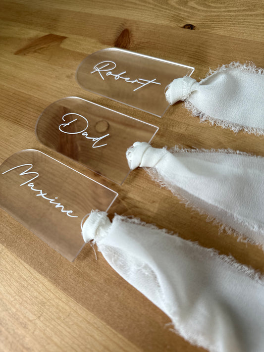 ARCHED FROSTED ACRYLIC PLACE NAMES